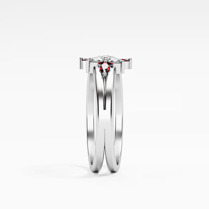 Ruby & Diamond Floating Star Cluster Ring