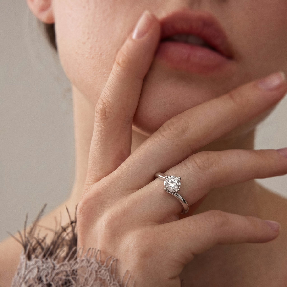 The Soft Solitaire - Gold Round Prong Diamond Comfort Fit Ring