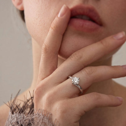The Soft Solitaire - Gold Round Prong Diamond Comfort Fit Ring