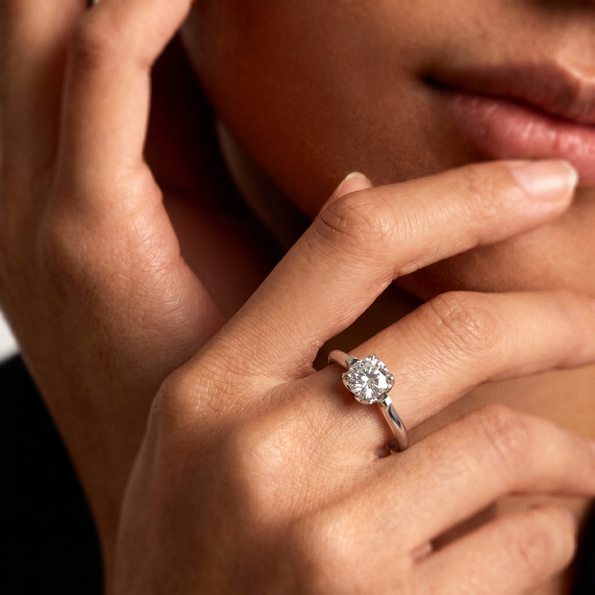 The Tulip - 6 Prong Floral Diamond Solitaire
