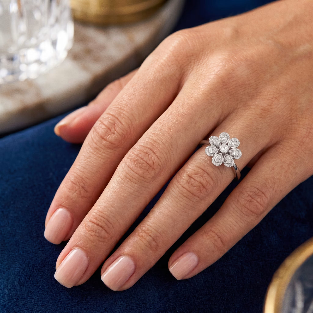 The Blossom - Two-Tone Gold Floral Diamond Cluster Ring