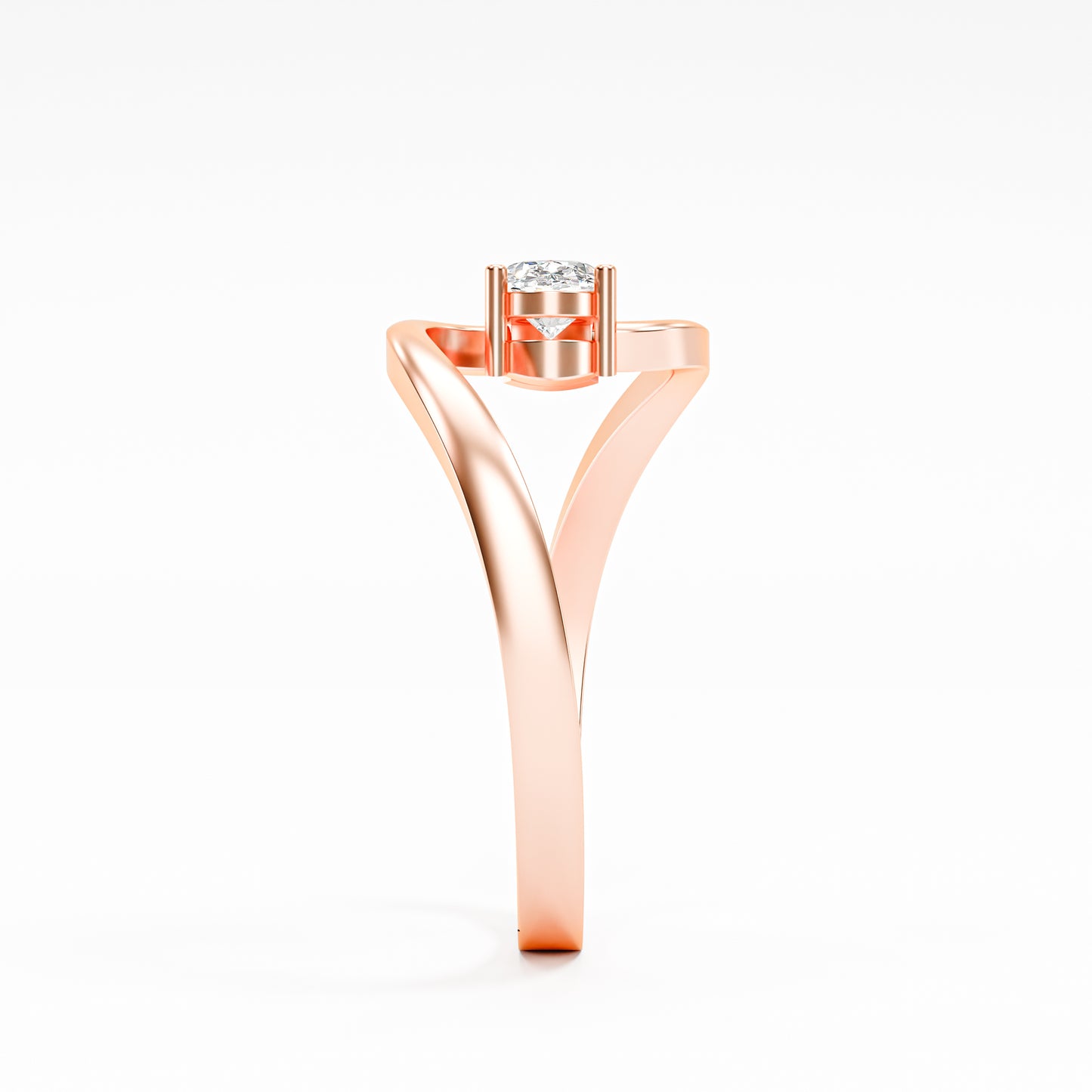The Swirl - Oval Diamond Bypass Loop Ring by Gehnok