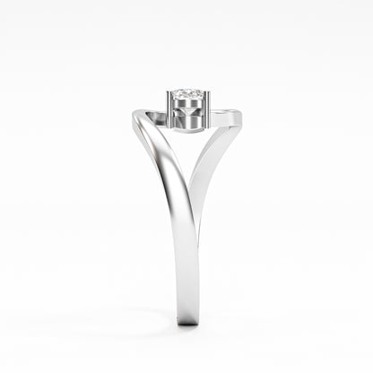 The Swirl - Oval Diamond Bypass Loop Ring by Gehnok