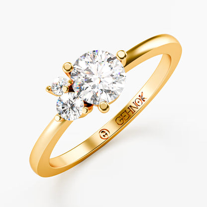 The Trilogy Ring - Three Diamond Cluster Ring by Gehnok