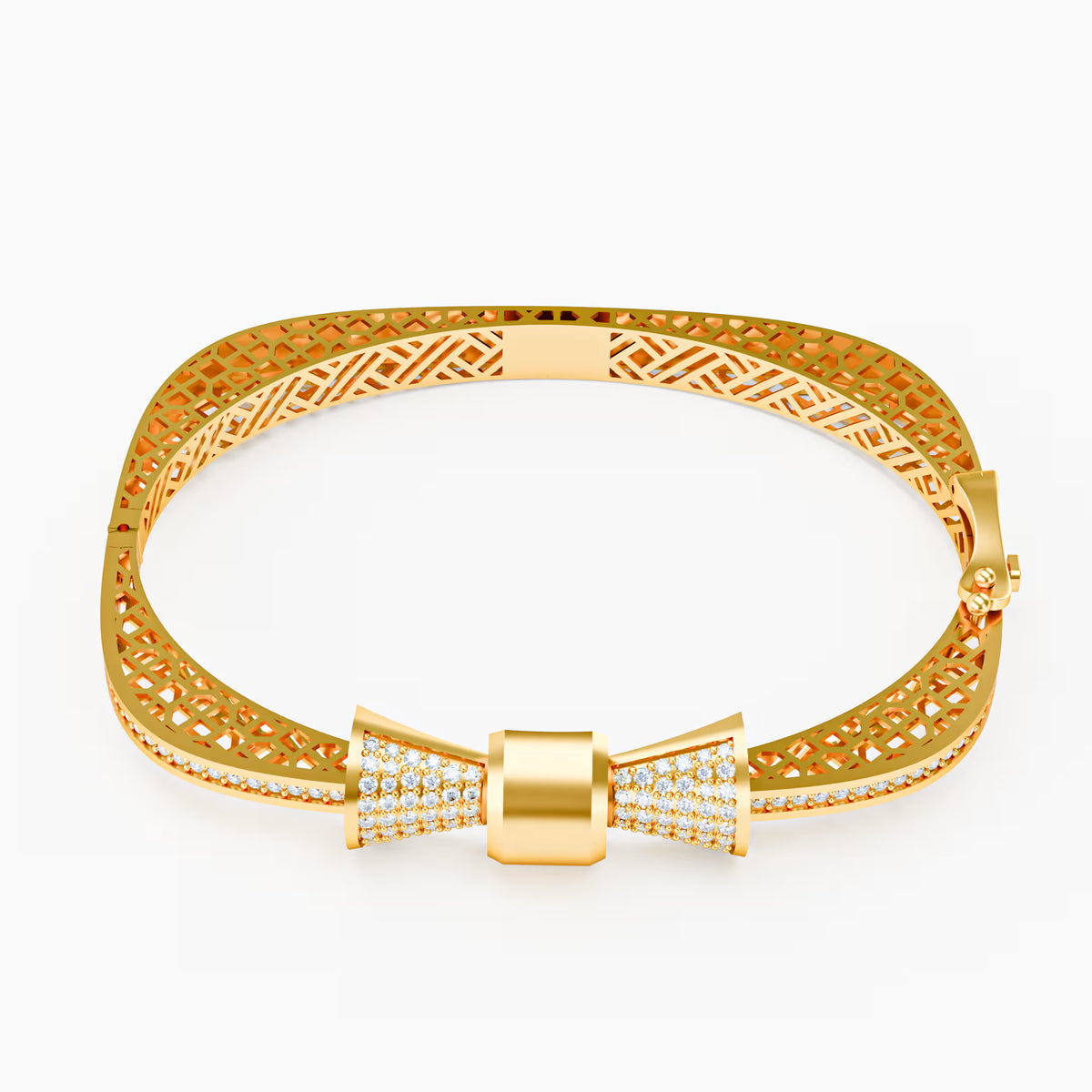 The Rose Bow - Diamond Pavé Bow Bangle