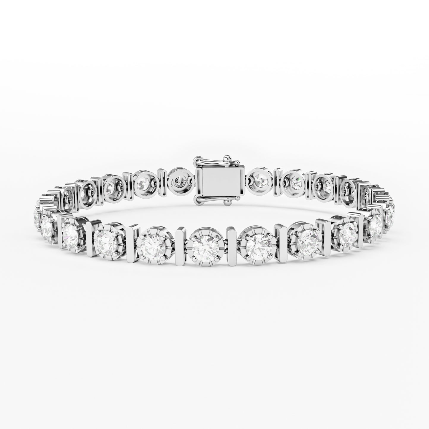 The Station - Graduated Diamond Open Bezel Tennis Bracelet