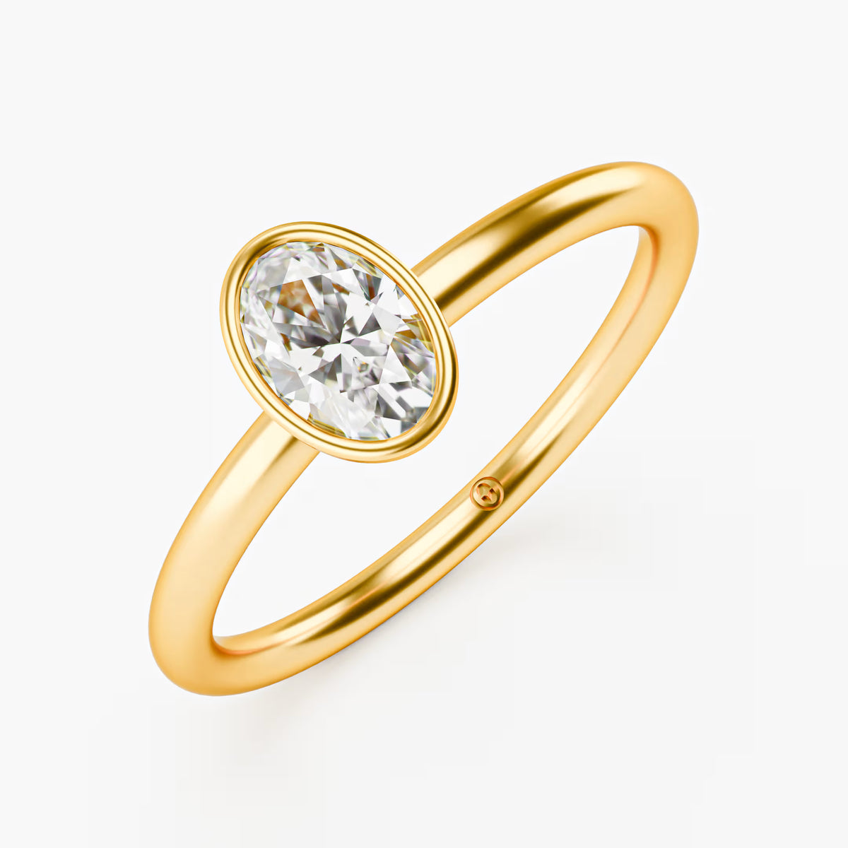 Oval Full Bezel Solitaire Ring