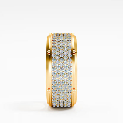 The Emperor - Men's Full Pavé Diamond Wide Statement Ring by Gehnok