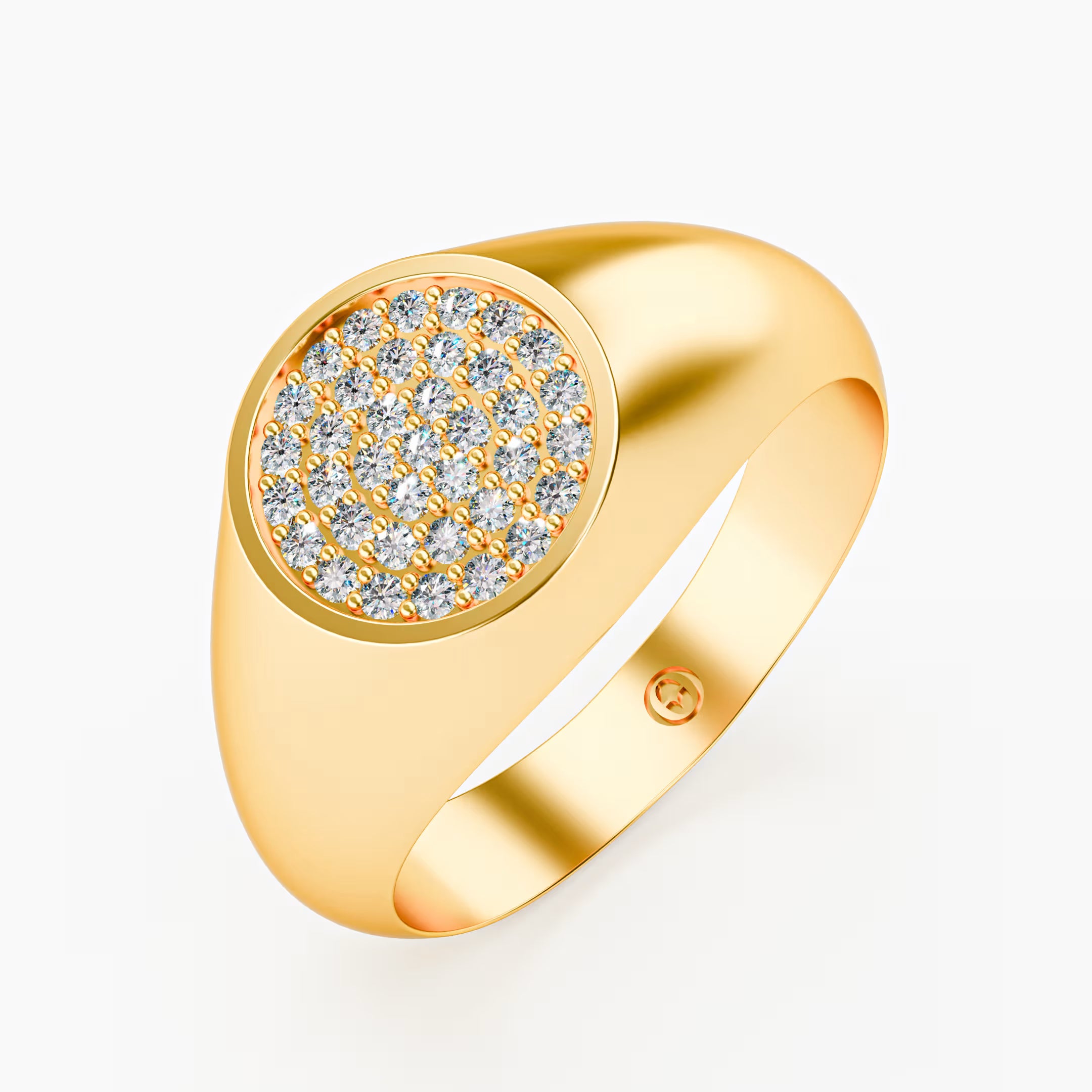 The Diamond Signet - Oval Pavé Diamond Men's Ring