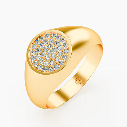 The Diamond Signet - Oval Pavé Diamond Men's Ring