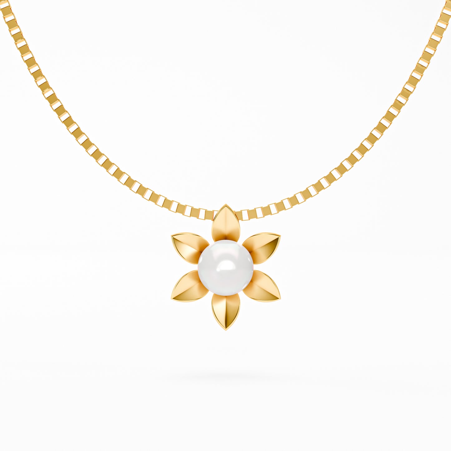 The Pearl Bloom - Six Petal Flower Pearl Pendant