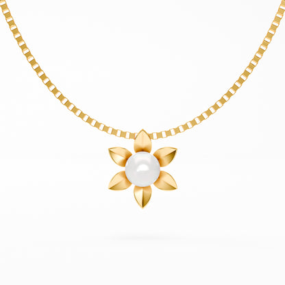 The Pearl Bloom - Six Petal Flower Pearl Pendant
