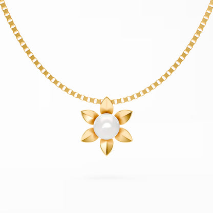 The Pearl Bloom - Six Petal Flower Pearl Pendant