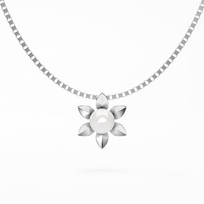 The Pearl Bloom - Six Petal Flower Pearl Pendant
