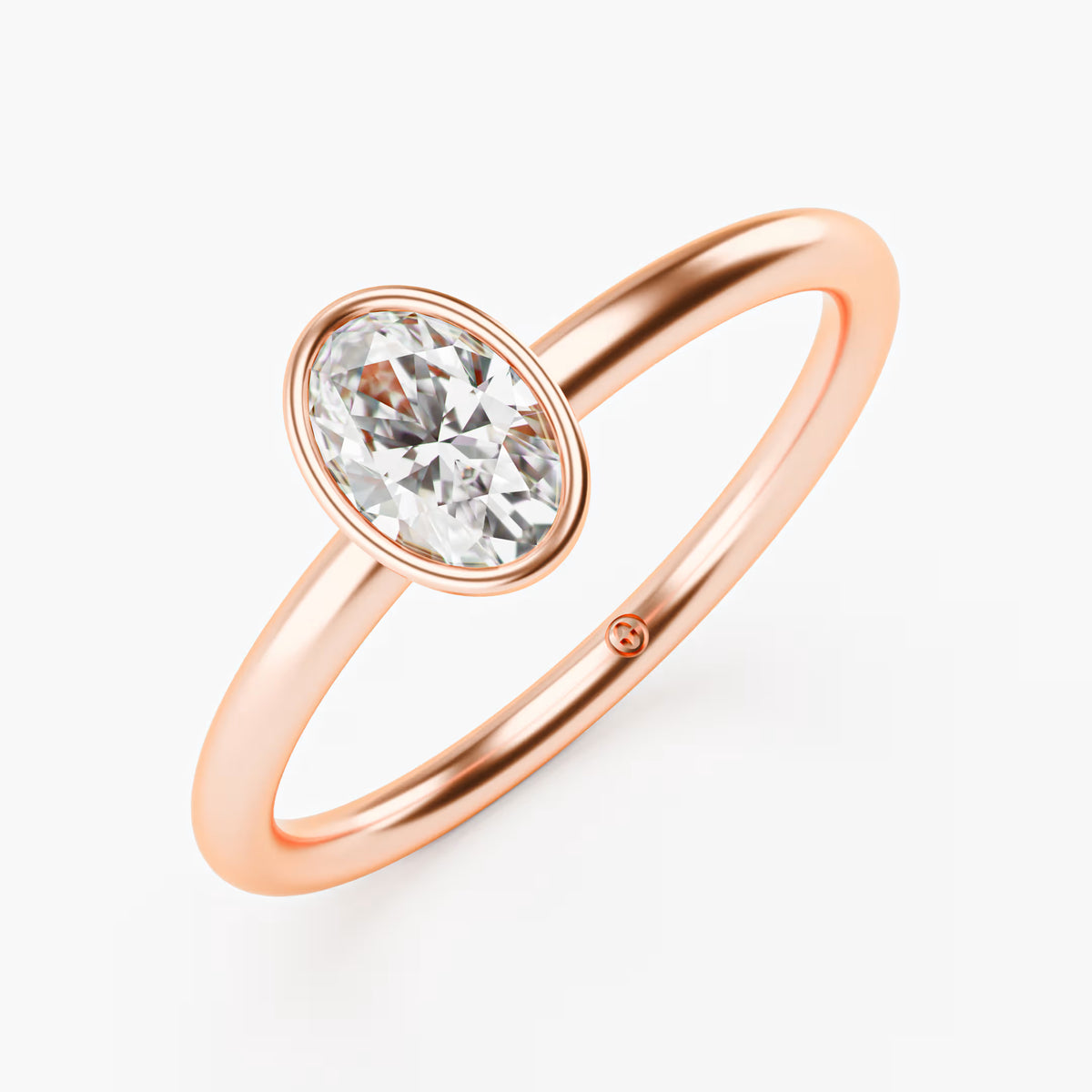 Oval Full Bezel Solitaire Ring