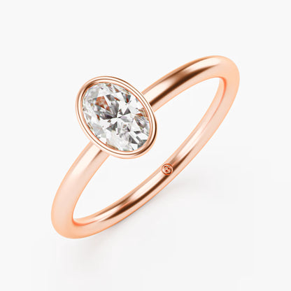 Oval Full Bezel Solitaire Ring