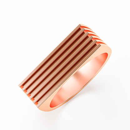 The Architect - Men's Grooved Stripe Band Ring by Gehnok