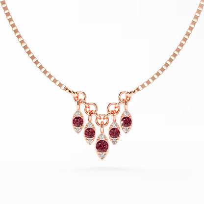 The Fringe - Ruby Diamond Graduated Charm Necklace