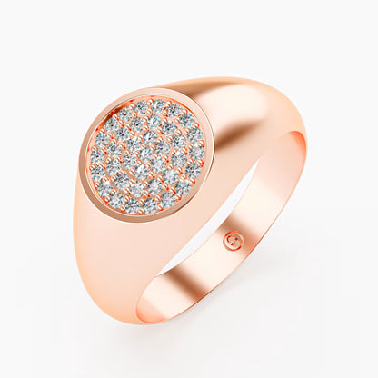 The Diamond Signet - Oval Pavé Diamond Men's Ring