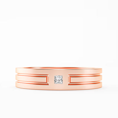 The Groove - Men's Princess Cut Diamond Wedding Band