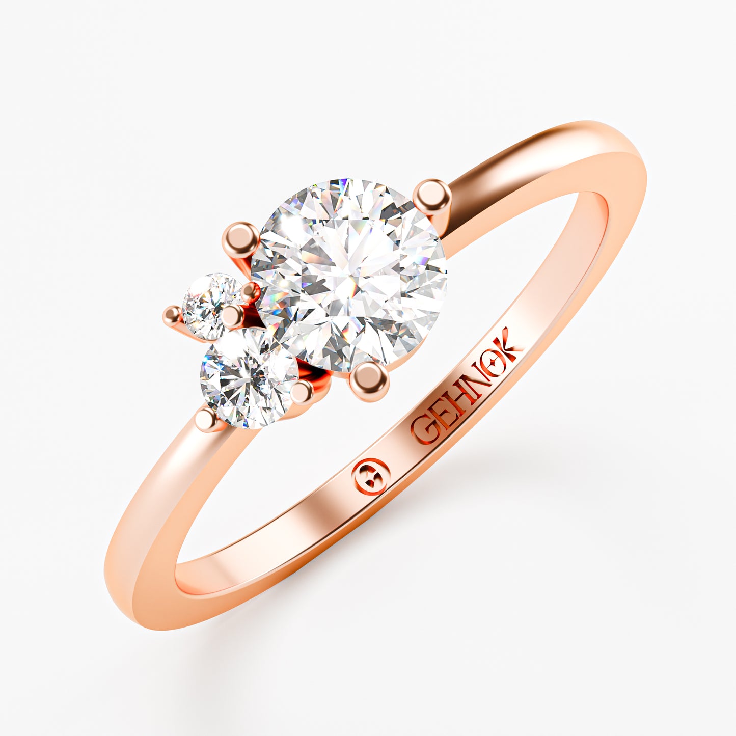 The Trilogy Ring - Three Diamond Cluster Ring by Gehnok