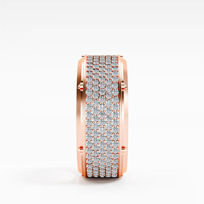 The Emperor - Men's Full Pavé Diamond Wide Statement Ring by Gehnok