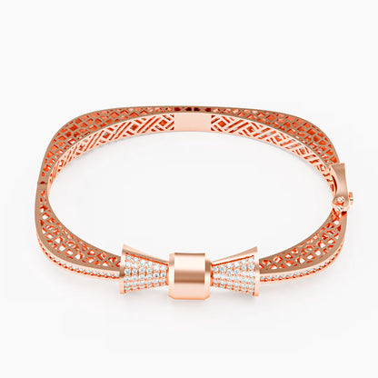The Rose Bow - Diamond Pavé Bow Bangle