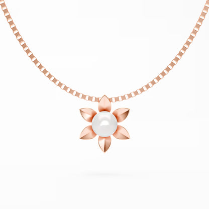 The Pearl Bloom - Six Petal Flower Pearl Pendant