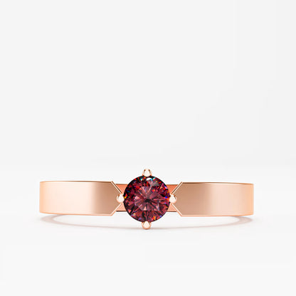 Geometric Notch Solitaire Ring