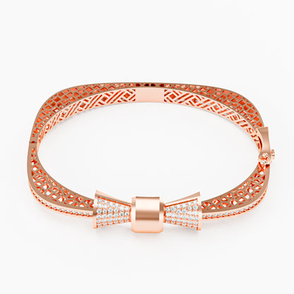 The Rose Bow - Diamond Pavé Bow Bangle