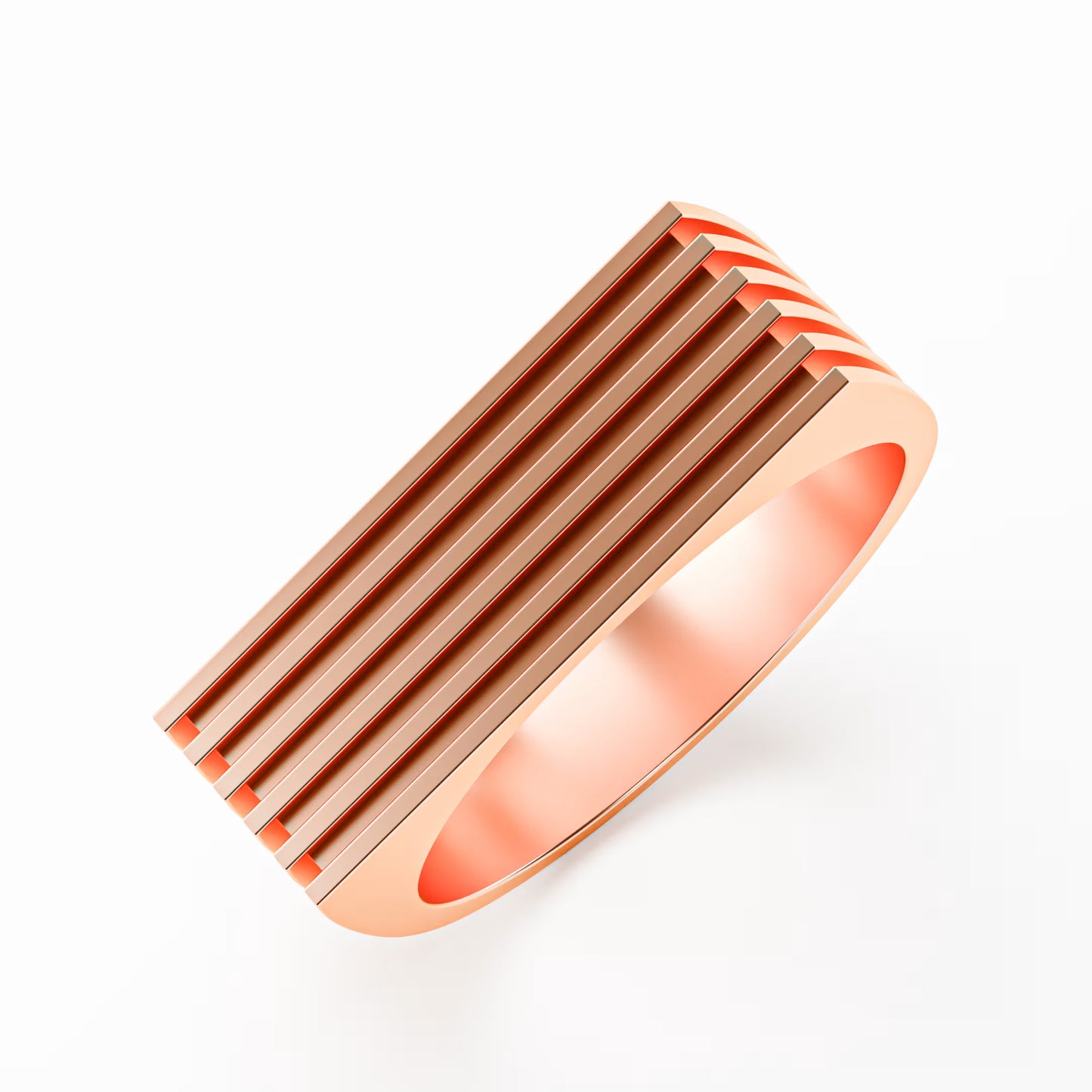 The Architect - Men's Grooved Stripe Band Ring by Gehnok
