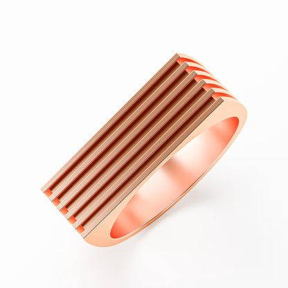 The Architect - Men's Grooved Stripe Band Ring by Gehnok
