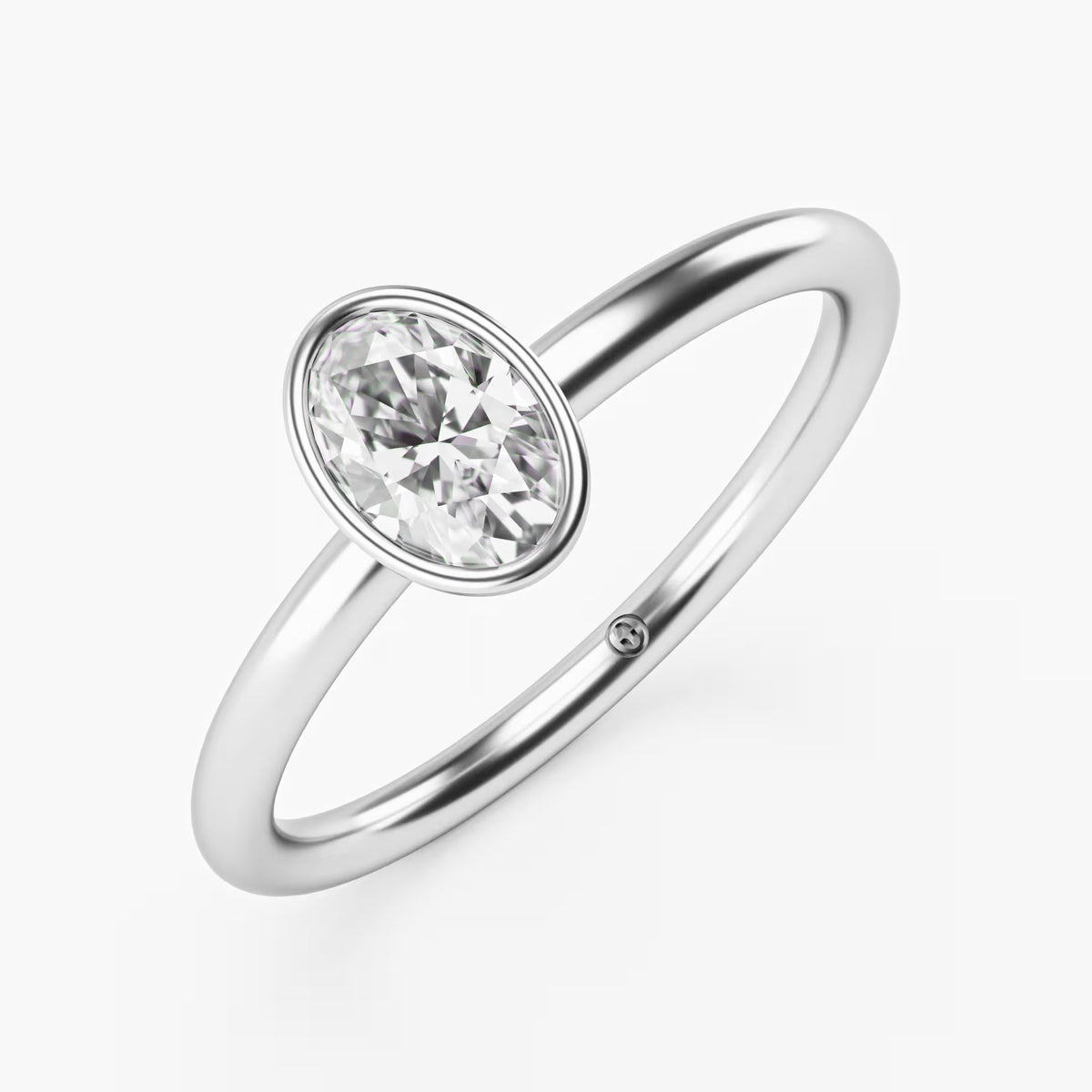 Oval Full Bezel Solitaire Ring