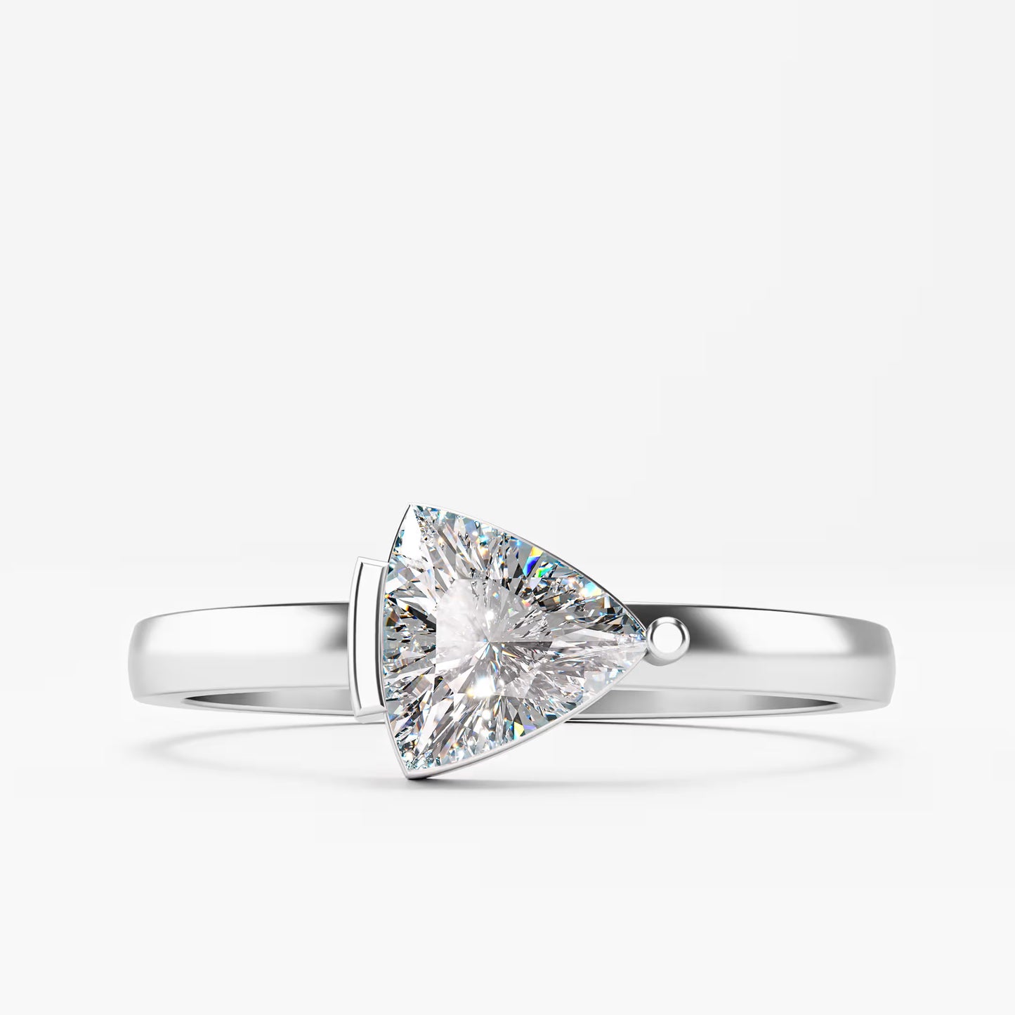 The Trillion - Triangle Diamond Half Bezel Solitaire