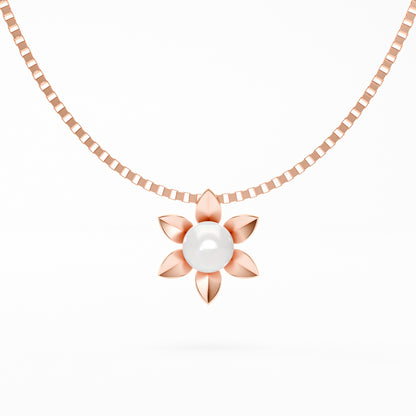 The Pearl Bloom - Six Petal Flower Pearl Pendant