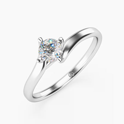 The Soft Solitaire - Gold Round Prong Diamond Comfort Fit Ring