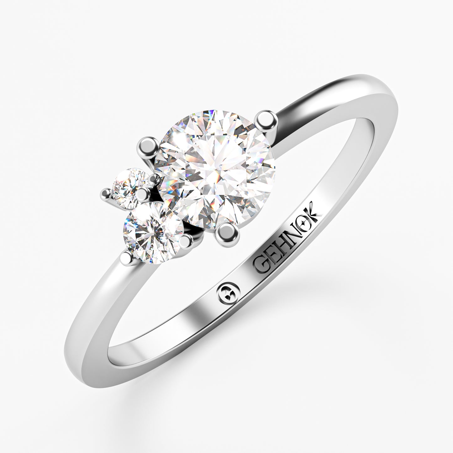 The Trilogy Ring - Three Diamond Cluster Ring by Gehnok
