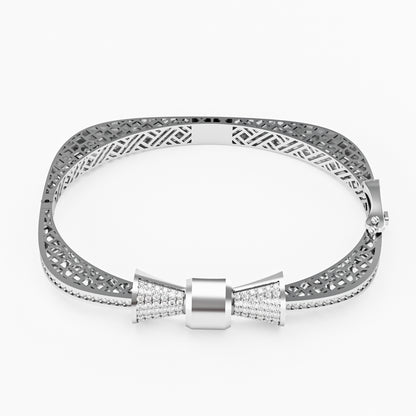 The Rose Bow - Diamond Pavé Bow Bangle