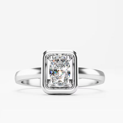 The Swirl - Oval Diamond Open Frame Solitaire Ring