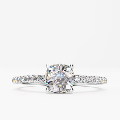 Cushion Cut Diamond Pavé band Ring