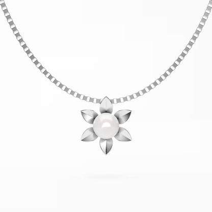 The Pearl Bloom - Six Petal Flower Pearl Pendant