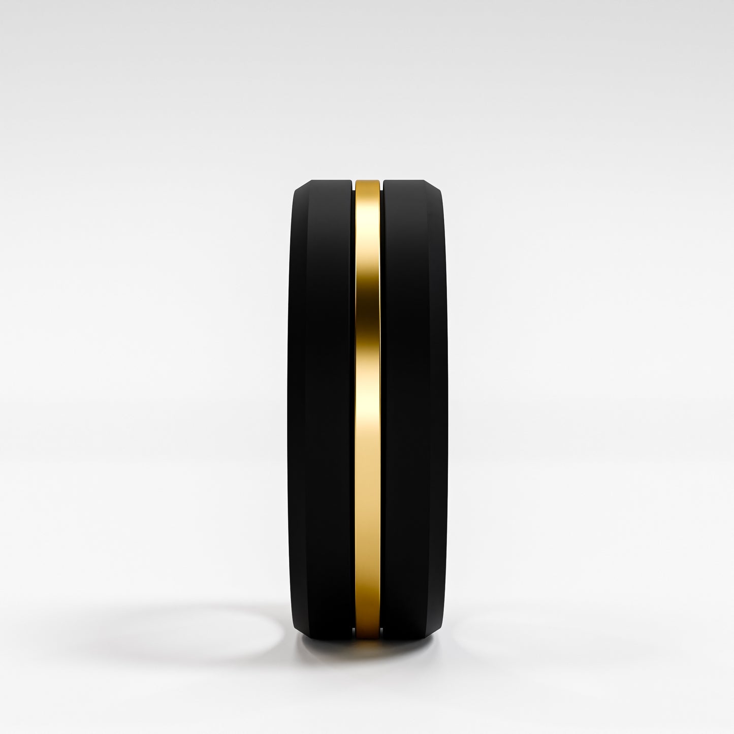 The Onyx Stripe - Black Onyx Band with Gold Center Inlay