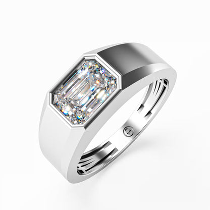 The Executive Two-Tone Gold Men's East-West Emerald Cut Diamond Ring