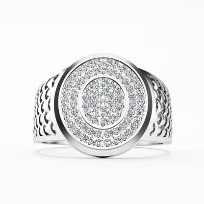 The Woven Dome - Tri-Color Gold Diamond Cluster Ring