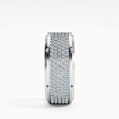 The Emperor - Men's Full Pavé Diamond Wide Statement Ring by Gehnok