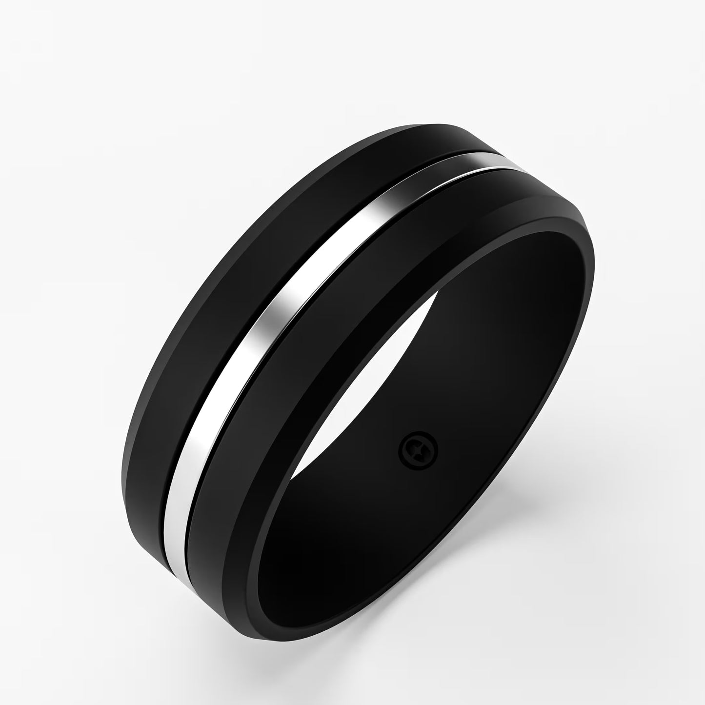 The Onyx Stripe - Black Onyx Band with Gold Center Inlay