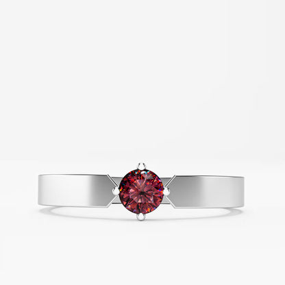 Geometric Notch Solitaire Ring