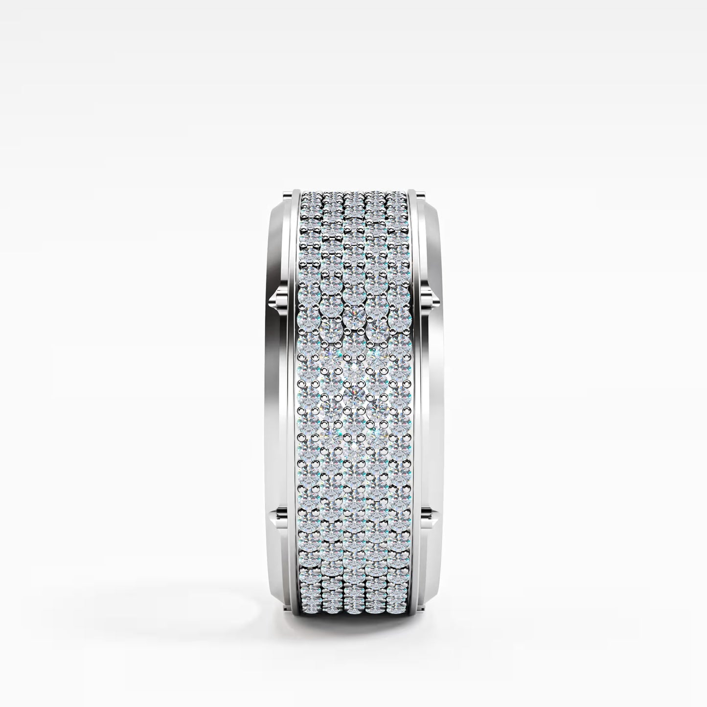 The Emperor - Men's Full Pavé Diamond Wide Statement Ring by Gehnok