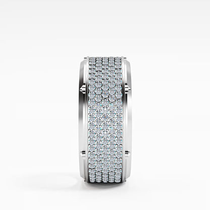 The Emperor - Men's Full Pavé Diamond Wide Statement Ring by Gehnok