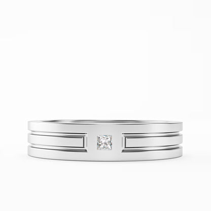 The Groove - Men's Princess Cut Diamond Wedding Band